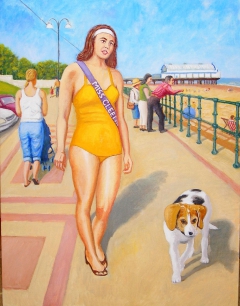 ‘Miss Cleethorpes’, (2012) Oil on Linen, 66.2 x 102 cm by john albert walker