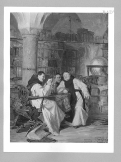 Monks in a library by Eduard von Grützner