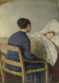 Mother at her Child's Bed by Christian Krohg