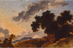 Mountain Landscape at Sunset by Jean-Honoré Fragonard