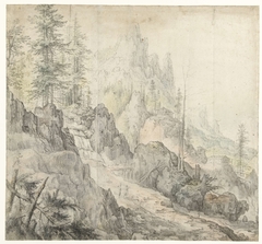 Mountain Landscape with a Waterfall by Roelant Savery