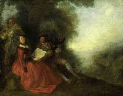 Music party in a landscape by Nicolas Lancret