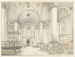 Nave of the Nieuwe Kerk in Haarlem, from East to West by Pieter Jansz Saenredam