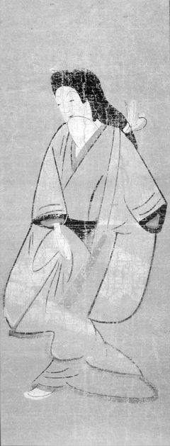 Ōtsu-e of Courtesan in White by Anonymous