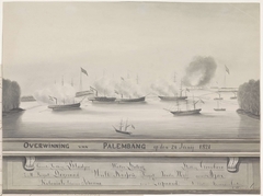 Overwinning op Palembang, 1821 by Barend Willem van der Graaff