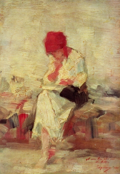 Peasant reading, by Nicolae Grigorescu