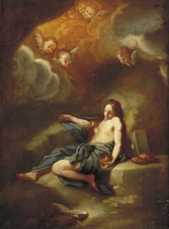 Penitent Magdalena in a landscape by Benedetto Luti