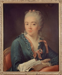 Portrait de femme tenant un livre by Charles-André van Loo