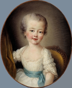 Portrait de petite fille en robe blanche, dite Alexandrine Lenormant d'Etiolles by François-Hubert Drouais