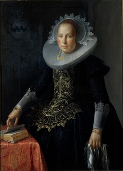 Portret van Antonetta Wtewael (1603-1655), echtgenote van Johan Pater by Joachim Wtewael