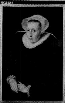 Portret van een vrouw (geb.1554/54). Echtgenote van Hendrik Opmeer by Anonymous