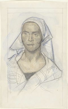 Portret van een vrouw met hoofddoek by Richard Roland Holst