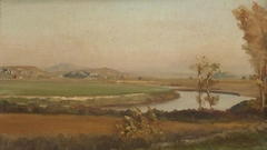 River Landscape, probably in Italy by Frederic Leighton