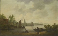 River Landscape with a Church by Cornelis Symonsz van der Schalcke