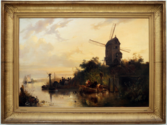 River Landscape with Mill by Wijnand Nuijen