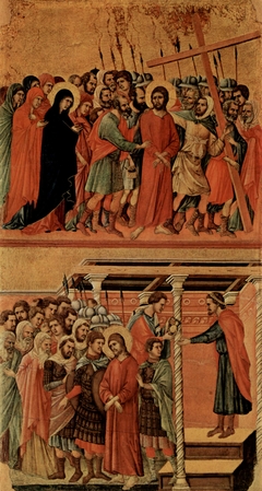 Road to Calvalry (top); Pilate Washes His Hands (bottom) by Duccio di Buoninsegna