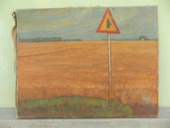 Roadmap near the field of grain by Bela Pehan