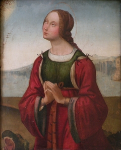 Saint Margaret praying by Lorenzo Costa