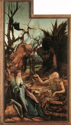 Saints Paul and Anthony in the Desert by Mathias Grünewald