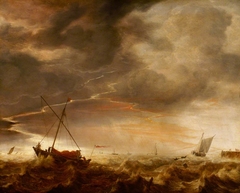 Seascape: Storm at Sea by Simon de Vlieger