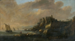 Seascape with a Castle by Anonymous