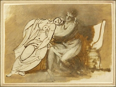 Sketch of Virgil reading the Aeneid to Augustus and the Fainting Octavia by Samuel Woodforde