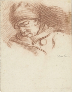 Slapende man met muts (zelfportret?) by Willem van Leen