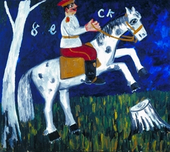 Soldier on a Horse by Mikhail Larionov