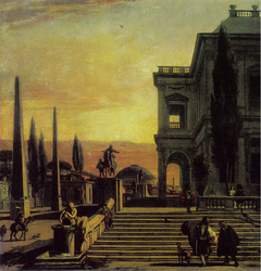 Square in front of the Palace in an Italian Town by Emanuel de Witte