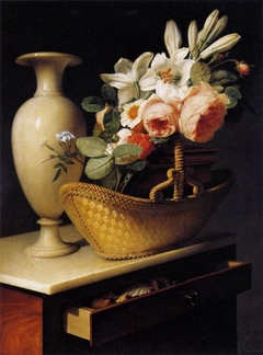 Still-Life with a Basket of Flowers by Antoine Berjon