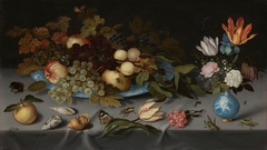 Still Life with Fruits and Flowers by Balthasar van der Ast