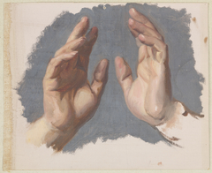 Study of Both Hands of the Bishop for the Painting "The Oath of Queen Jadwiga" by Józef Simmler