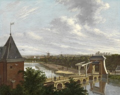 The Amsterdam Outer Canal near the Leidsepoort Seen from the Theatre by Johannes Jelgerhuis