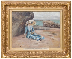 The Artist's Wife on the Beach at Noirmoutier by Gustaf Cederström