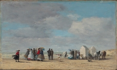 The Beach at Trouville by Eugène Louis Boudin