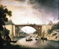 The Cast Iron Bridge near Coalbrookdale by William Williams