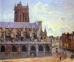 The Church of Saint-Jacques in Dieppe, Sunlight, Morning by Camille Pissarro