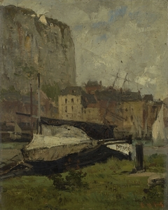 The cliffs at Tréport by Emile van Marcke