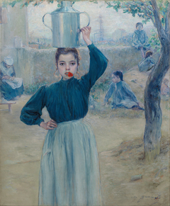 The Little Village Girl with Red Carnation by Adolfo Guiard