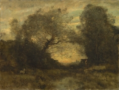 The Pond at the Entrance of the Woods by Jean-Baptiste-Camille Corot