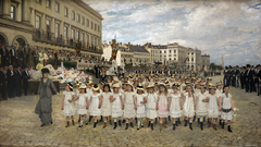 The procession of the schools in 1878 by Jan Verhas