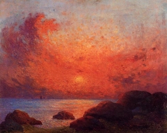 The Sun Setting on the Sea by Ferdinand du Puigaudeau