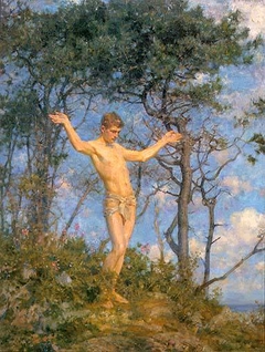 The sun worshipper (In the morning sun) by Henry Scott Tuke