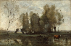 Trees in a Swamp by Jean-Baptiste-Camille Corot