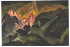 Stafelalp at moon light by Ernst Ludwig Kirchner