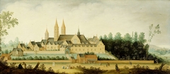 View of the Egmond Abbey in Egmond-Binnen (Sint Adelbertabdij) by Claes Jacobsz van der Heck