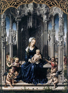 Virgin and Child with Musical Angels by Jan Gossaert