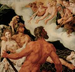 Vulkan zeigt den Göttern die in seinem Netz gefangenen Venus und Mars by Maarten van Heemskerck