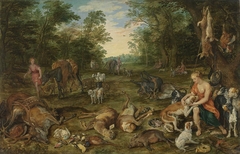 Waldlandschaft mit Nymphen und Jagdbeute und Rubens-Werkstatt by Jan Brueghel the Elder