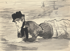 Woman Lying on the Beach. Annabel Lee. by Edouard Manet